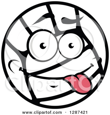 Clipart of a Goofy Volleyball Character - Royalty Free Vector Illustration by Vector Tradition SM