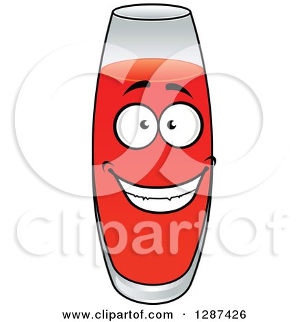 Clipart of a Happy Glass of Juice - Royalty Free Vector Illustration by Vector Tradition SM