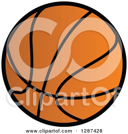 Clipart of a Basketball with Black Lines - Royalty Free Vector Illustration by Vector Tradition SM