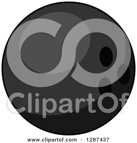 Clipart of a Grayscale Bowling Ball - Royalty Free Vector Illustration by Vector Tradition SM