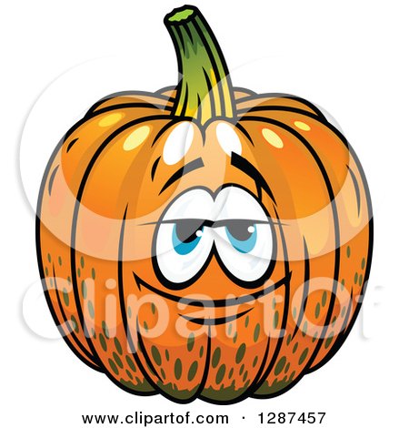 Clipart of a Blue Eyed Pumpkin Character - Royalty Free Vector Illustration by Vector Tradition SM