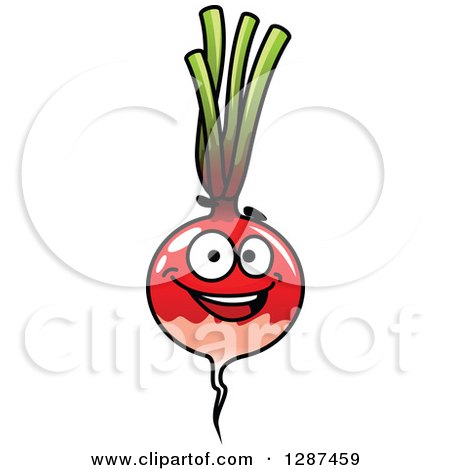 Clipart of a Happy Radish or Beet Character - Royalty Free Vector Illustration by Vector Tradition SM