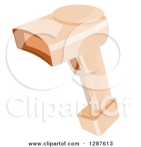 Clipart of a Bar Code Scanner Reader Gun - Royalty Free Vector Illustration by patrimonio