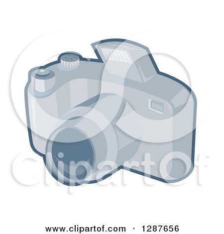 Clipart of a DSLR Camera - Royalty Free Vector Illustration by patrimonio