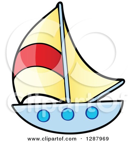Clipart of a Sailboat Boys Toy - Royalty Free Vector Illustration by visekart