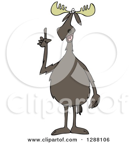 Clipart of a Knowledgeable Moose Making a Point - Royalty Free Vector Illustration by djart