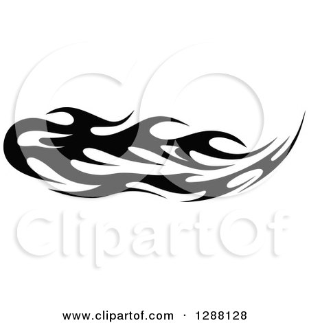 Clipart of a Horizontal Black and White Flames Design Element - Royalty Free Vector Illustration by Vector Tradition SM