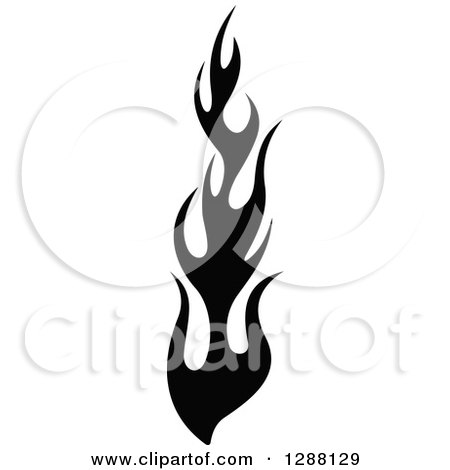 Clipart of a Vertical Black and White Flames Design Element 2 - Royalty Free Vector Illustration by Vector Tradition SM