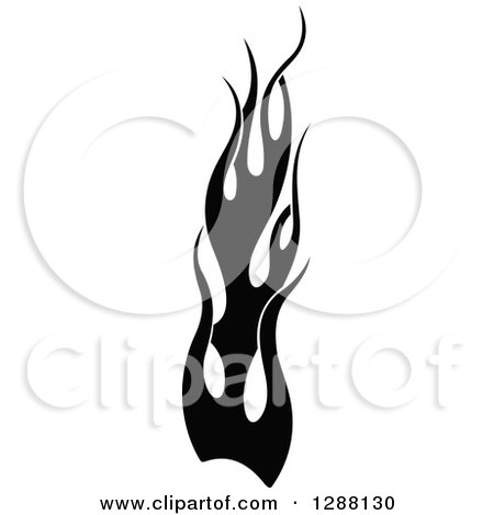 Clipart of a Vertical Black and White Flames Design Element 3 - Royalty Free Vector Illustration by Vector Tradition SM