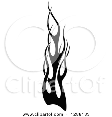 Clipart of a Vertical Black and White Flames Design Element 6 - Royalty Free Vector Illustration by Vector Tradition SM