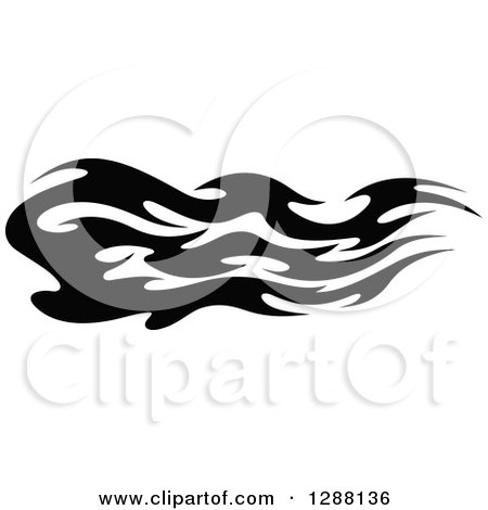 Clipart of a Horizontal Black and White Flames Design Element 2 - Royalty Free Vector Illustration by Vector Tradition SM