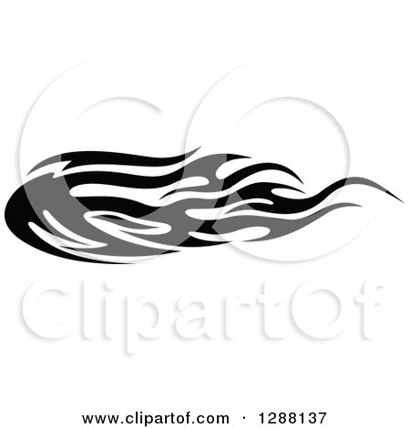 Clipart of a Horizontal Black and White Flames Design Element 3 - Royalty Free Vector Illustration by Vector Tradition SM