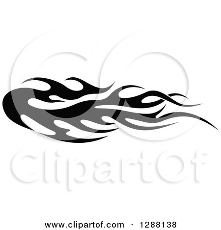 Clipart of a Horizontal Black and White Flames Design Element 4 - Royalty Free Vector Illustration by Vector Tradition SM