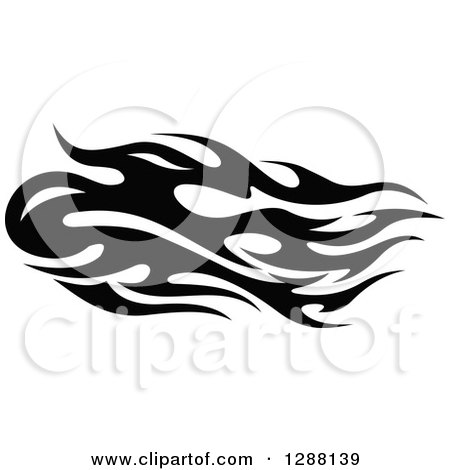 Clipart of a Horizontal Black and White Flames Design Element 5 - Royalty Free Vector Illustration by Vector Tradition SM