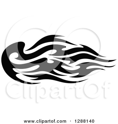 Clipart of a Horizontal Black and White Flames Design Element 6 - Royalty Free Vector Illustration by Vector Tradition SM