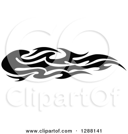 Clipart of a Horizontal Black and White Flames Design Element 7 - Royalty Free Vector Illustration by Vector Tradition SM