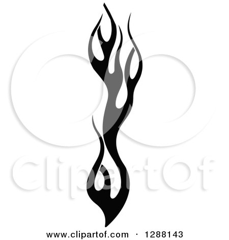 Clipart of a Vertical Black and White Flames Design Element - Royalty Free Vector Illustration by Vector Tradition SM