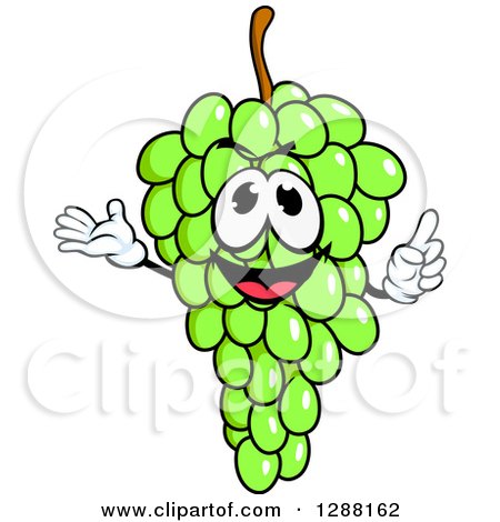 Clipart of a Talking Green Grapes Character - Royalty Free Vector Illustration by Vector Tradition SM
