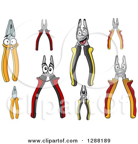 Clipart of Pliers and Characters - Royalty Free Vector Illustration by Vector Tradition SM