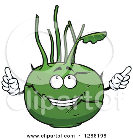 Clipart of a Talking Kohlrabi Character - Royalty Free Vector Illustration by Vector Tradition SM