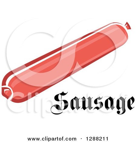 Clipart of a Stick of Sausage and Text - Royalty Free Vector Illustration by Vector Tradition SM