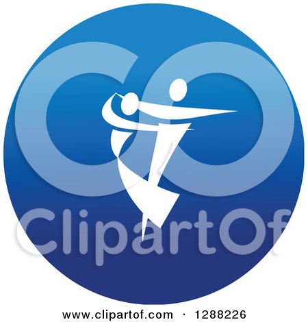 Clipart of a White Ballroom Dancer Couple in a Round Blue Icon - Royalty Free Vector Illustration by Vector Tradition SM