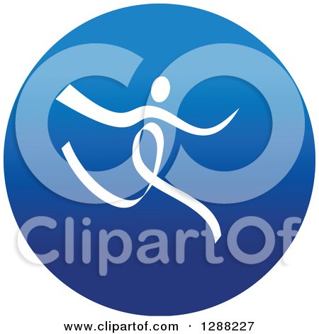 Clipart of a White Dancer in a Round Blue Icon 2 - Royalty Free Vector Illustration by Vector Tradition SM