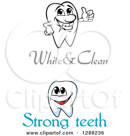 Clipart of Text and Teeth Characters - Royalty Free Vector Illustration by Vector Tradition SM