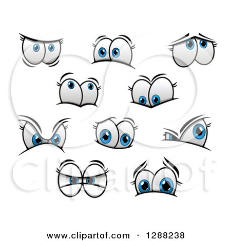 Clipart of Expressional Blue Female Eyes - Royalty Free Vector Illustration by Vector Tradition SM