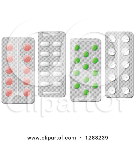 Clipart of Blister Packages of Pills - Royalty Free Vector Illustration by Vector Tradition SM