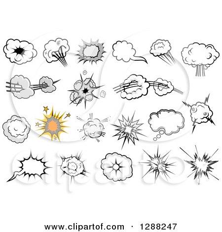 Clipart of a Comic Bursts Explosions or Poofs - Royalty Free Vector Illustration by Vector Tradition SM
