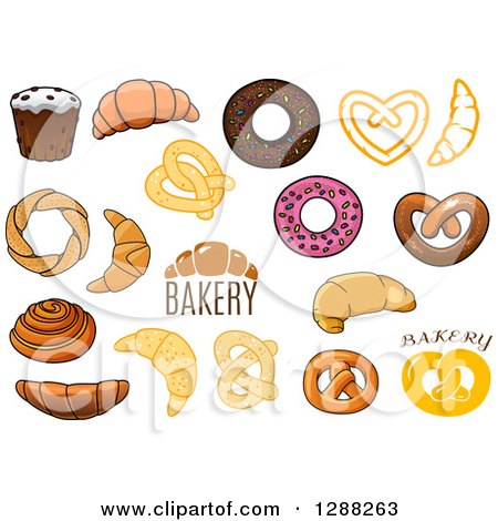 Clipart of Bakery Foods with Text - Royalty Free Vector Illustration by Vector Tradition SM