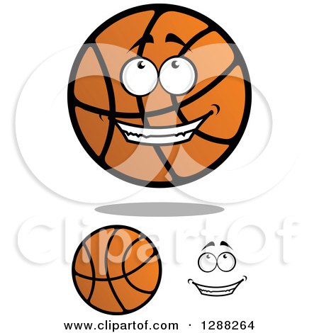 Clipart of a Face and Basketball Characters - Royalty Free Vector Illustration by Vector Tradition SM