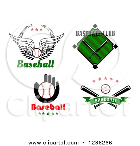 Clipart of Baseball Sports Designs - Royalty Free Vector Illustration by Vector Tradition SM