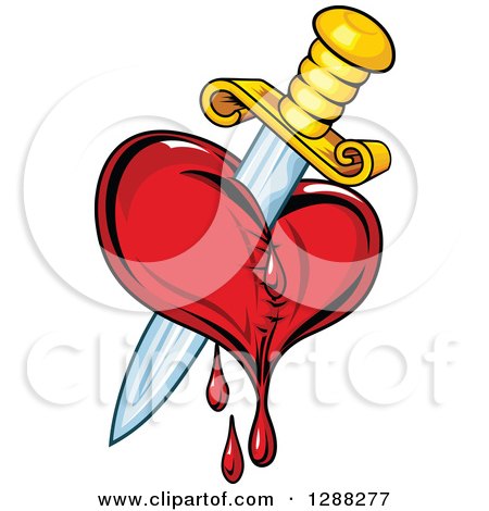 Clipart of a Sword Stabbing a Bleeding Heart 4 - Royalty Free Vector Illustration by Vector Tradition SM