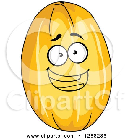 Clipart of a Happy Canary Melon Character - Royalty Free Vector Illustration by Vector Tradition SM