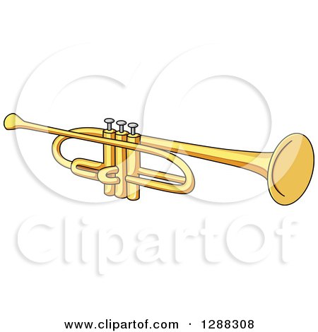 Clipart of a Golden Trumpet - Royalty Free Vector Illustration by Vector Tradition SM