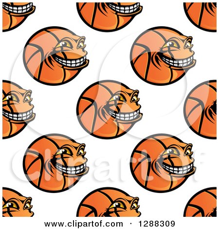 Clipart of a Seamless Basketball Face Background Pattern 3 - Royalty Free Vector Illustration by Vector Tradition SM