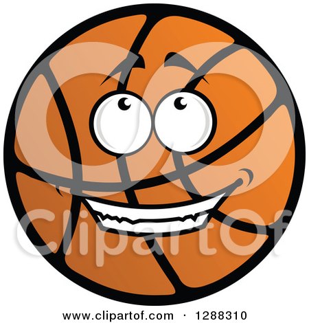 Clipart of a Black and Orange Basketball Character Looking up - Royalty Free Vector Illustration by Vector Tradition SM