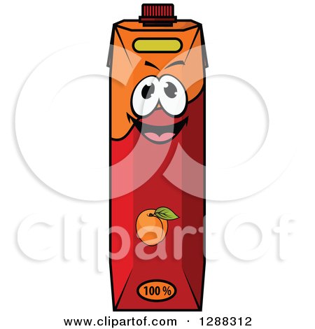 Clipart of a Happy Apricot Juice Carton Character 2 - Royalty Free Vector Illustration by Vector Tradition SM