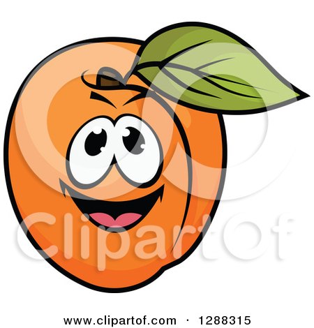 Clipart of a Happy Apricot Character - Royalty Free Vector Illustration by Vector Tradition SM
