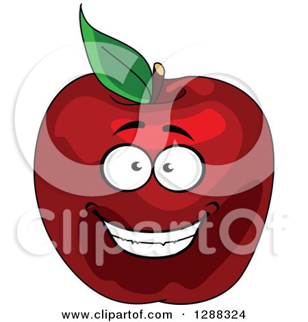 Clipart of a Happy Red Apple Character - Royalty Free Vector Illustration by Vector Tradition SM