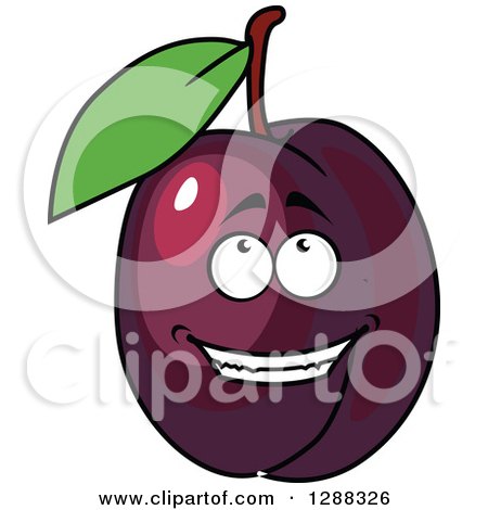 Clipart of a Happy Plum Character Looking up - Royalty Free Vector Illustration by Vector Tradition SM