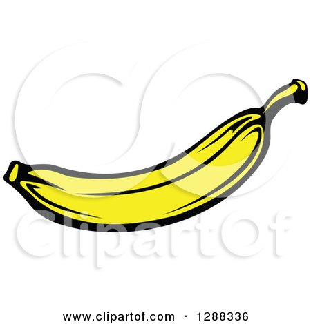 Clipart of a Black and Yellow Banana - Royalty Free Vector Illustration by Vector Tradition SM