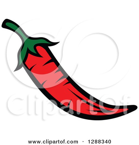 Clipart of a Red Chili Pepper - Royalty Free Vector Illustration by Vector Tradition SM