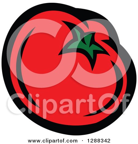 Clipart of a Plump Red Tomato - Royalty Free Vector Illustration by Vector Tradition SM