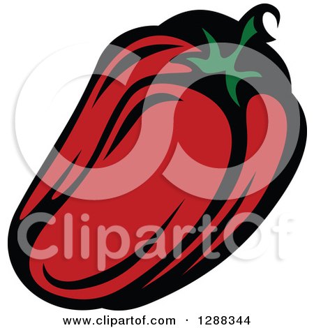 Clipart of a Red Bell Pepper - Royalty Free Vector Illustration by Vector Tradition SM