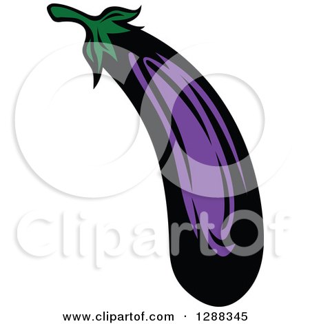 Clipart of a Purple Eggplant - Royalty Free Vector Illustration by Vector Tradition SM