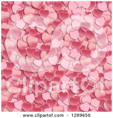 Clipart of a Background of Pink Valentine Heart Shaped Petals - Royalty Free Vector Illustration by vectorace
