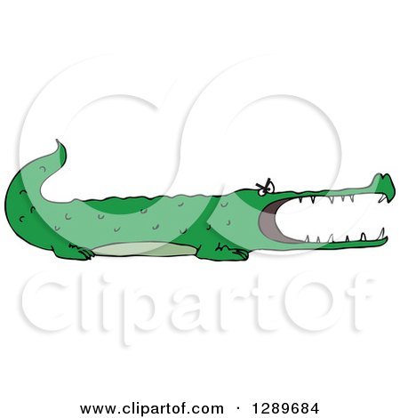 Clipart of a Green Angry Alligator - Royalty Free Vector Illustration by djart